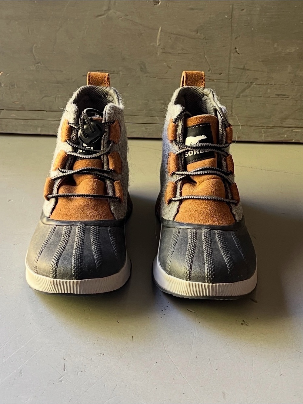 Sorel Kids Gray and Brown Waterproof Duck Boots